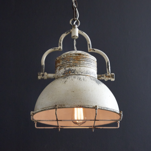 Caged White Barn Pendant Light | Sam's Shoppe