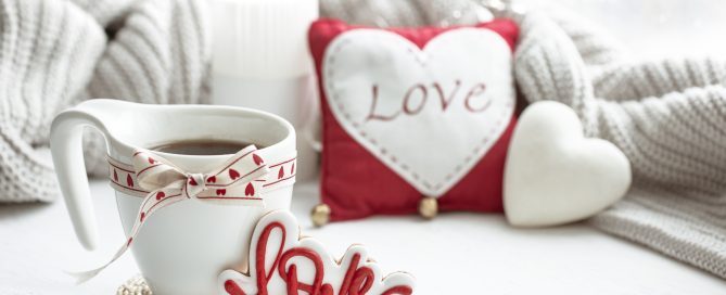 Festive composition with a cup and decor details for Valentine's Day. | Sam's Shoppe