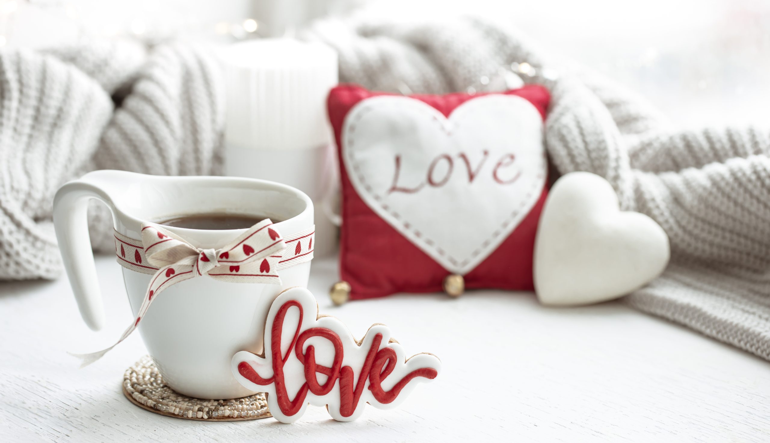 Festive composition with a cup and decor details for Valentine's Day. | Sam's Shoppe